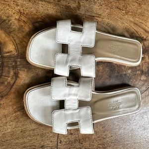 HERMES Oran Sandals #37 sandals calf leather White Used